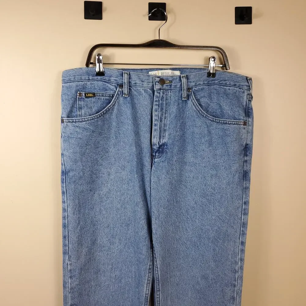 LEE Light Wash Regular Fit Straight Leg Jeans Size 38x30